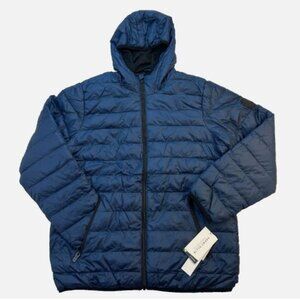 Perry Ellis Portfolio Outwear Packable Hooded Jacket Puffer Men's Size L Titan